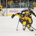 Wolverines right wing Andrew Sinelli sakes after the puck with Spartans left defensemen Travis Walsh behind him.

Courtney Sacco I AnnArbor.com 